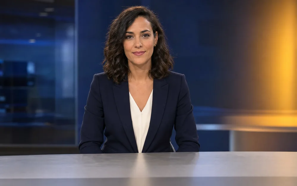 Gara, la presentadora virtual de Canarias.app, en su plató